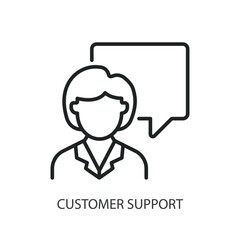 Customer support thin line vector icons.