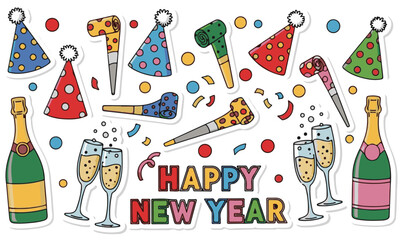 Happy New Year Party Elements