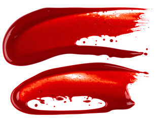 Blood smear effect isolated on transparent background