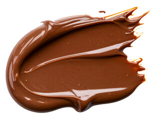 Chocolate sauce smear isolated on transparent background