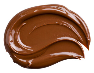 Chocolate sauce smear isolated on transparent background