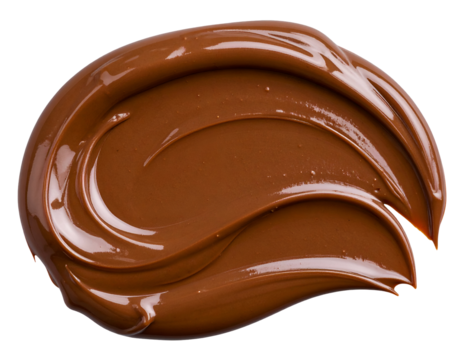 Chocolate sauce smear isolated on transparent background