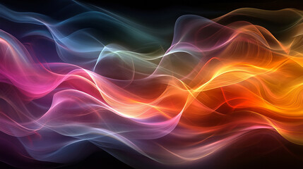 Obraz premium Abstract waves of vibrant, glowing colors (1)