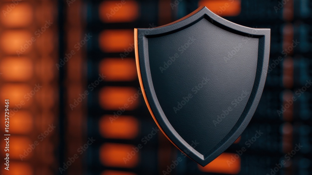 Poster anonymous browsing cybersecurity concept. shield symbol against a blurred background, representing p