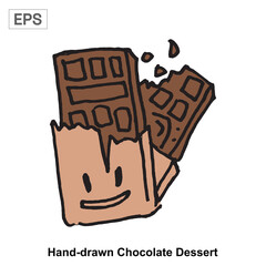 Hand-drawn Chocolate Dessert in a Smiling Package