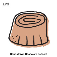 Hand-drawn Chocolate Dessert Illustration Vector