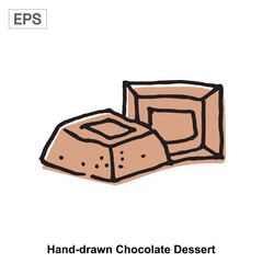 Hand-drawn Chocolate Dessert with Soft Filling