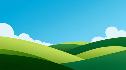 Obraz premium Sky Clouds Hills Landscape Nature Blue Serene Peaceful Outdoors Panorama Scenery Environment Tranquil Bright Style Vector Illustration Design Artistic 