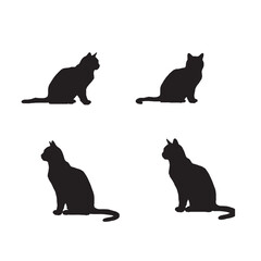 Cat Sitting on Window Silhouette on White Background – Vector Illustration for Curiosity, Comfort, and Pet Lifestyle Concepts