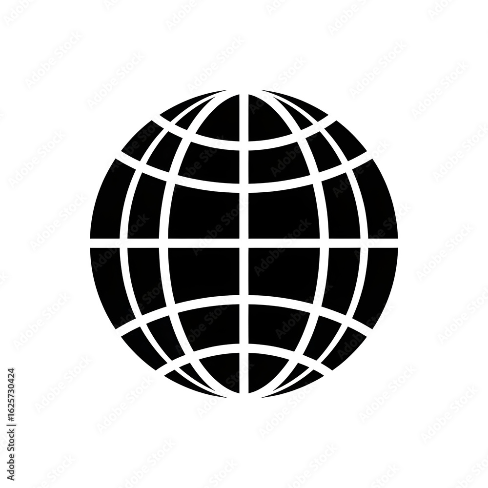 Poster modern minimalist globe icon representing global connectivity and worldwide digital network systems 
