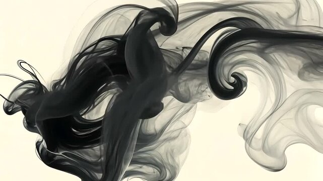 Dynamic ink dragon animation sequence, creating a fluid mythical creature