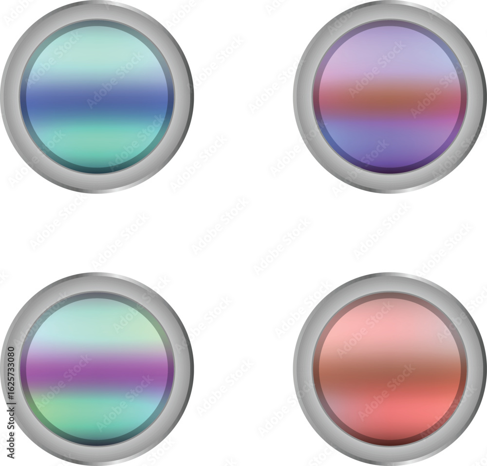 Poster glossy blur button icon shape collection design
