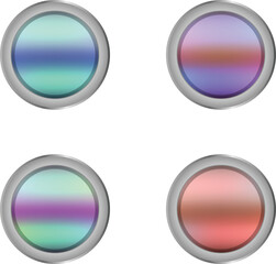 Glossy blur button icon shape collection design