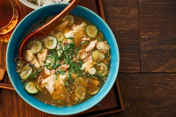 冷や汁とご飯の和風夏ごはん｜宮崎県の郷土料理