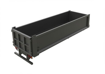 Isolated dump truck bed with a monochromatic and modern design aesthetic
