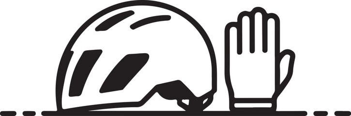 Fototapeta premium Cycling Helmet and Gear Icon Vector