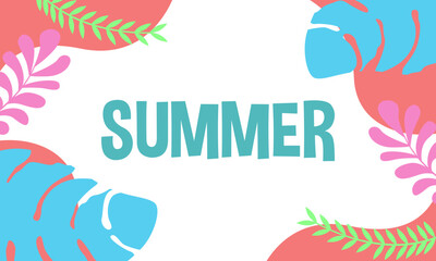 Colorful Summer background layout banners design. Horizontal poster, greeting card, header for website