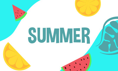 Colorful Summer background layout banners design. Horizontal poster, greeting card, header for website