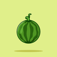 Watermelon Fruit Cartoon Vector Icon Illustration. Food Nature Icon Concept Isolated Premium Vector