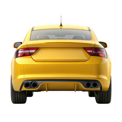 car back view isolated on transparent white background, clipping path