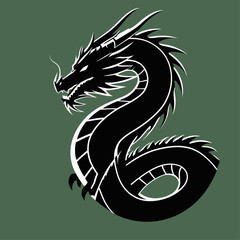 silhouette dragon vector illustration