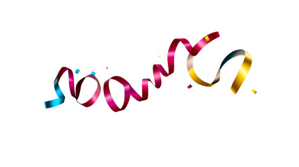 Fototapeta premium Colorful ribbons swirl and dance on a transparent background