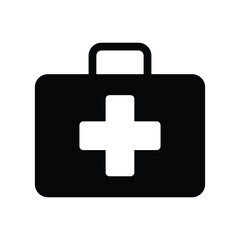 Fototapeta premium Black First Aid Kit Icon for Medical and Emergency Services Design