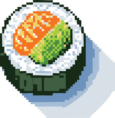 Fototapeta premium Top-down sushi bowl illustration
