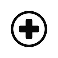 Minimalist Black and White Medical Cross Symbol for Healthcare Design