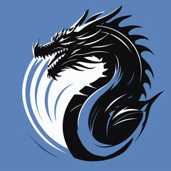 silhouette dragon vector illustration