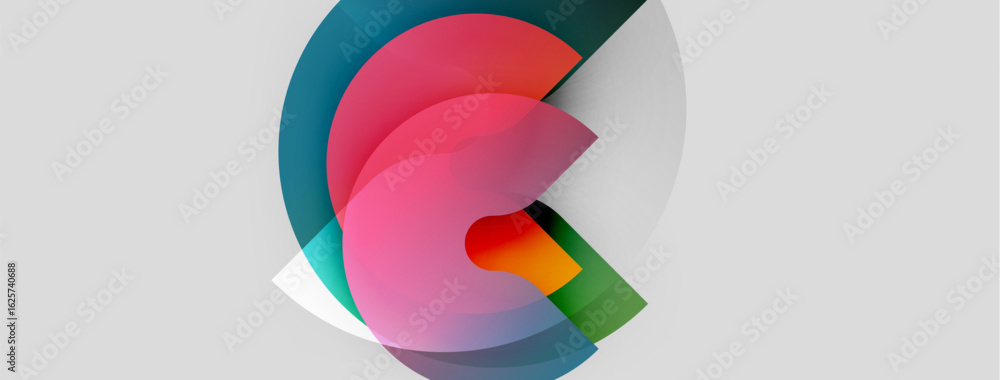 Poster abstract colorful design. overlapping shapes create dynamic visual impact. soft gradients, modern ae
