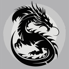 silhouette dragon vector illustration
