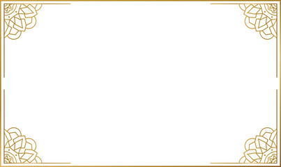 Mandala gold frame floral border ornament element graphic