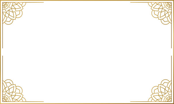 Mandala gold frame floral border ornament element graphic