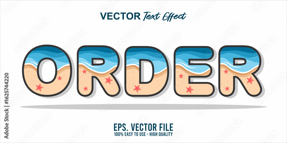 Poster order sign editable text effect font style