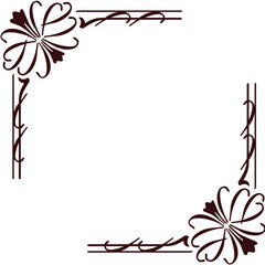 Obraz premium brown floral frame vector