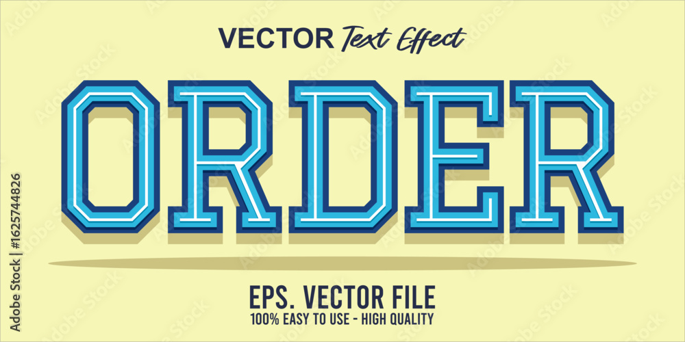 Poster order sign editable text effect font style