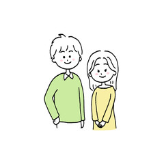 若い夫婦・カップルのイラスト