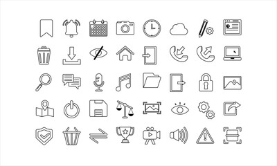 UX UI icon designs set, Modern elements, graphic design concepts, simple symbols collection.