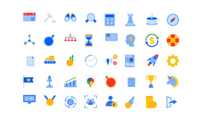 Office stationery - Modern web icon set. Outline icons collection. Simple vector illustration.