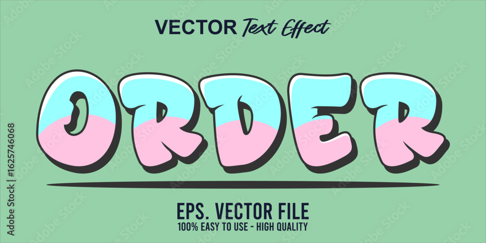 Poster order sign editable text effect font style