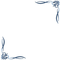 blue floral frame vector