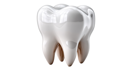 Healthy Tooth: A close-up view of a perfect, healthy tooth showcases the pristine whiteness and intricate structure of enamel, emphasizing oral health.
