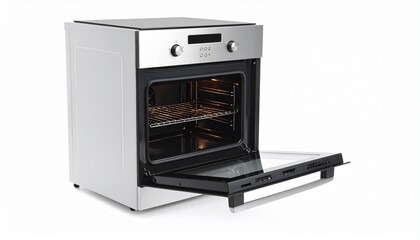 Fototapeta premium Modern stainless steel oven with open door