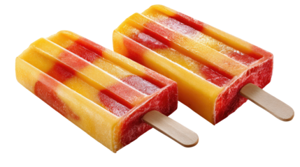 Summer Delight: A vibrant display of refreshing popsicle sticks, offering a visually appealing treat to combat the summer heat and to tantalize taste buds.