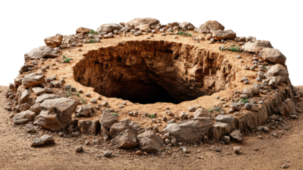 Desert Sinkhole: A stunning depiction of a sinkhole within the desert, revealing the geology and natural land formation.