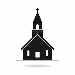 Simple black church icon