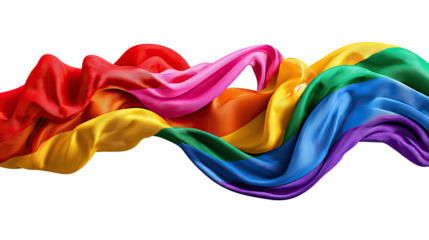 Rainbow Pride in Motion: A flowing ribbon of vibrant colors representing equality, hope, and unity, gracefully undulating in a seamless display of inclusivity and love.