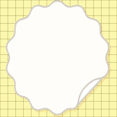 Scalloped label notebook background illustration