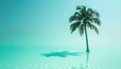 Fototapeta premium Palm tree reflection tranquil water